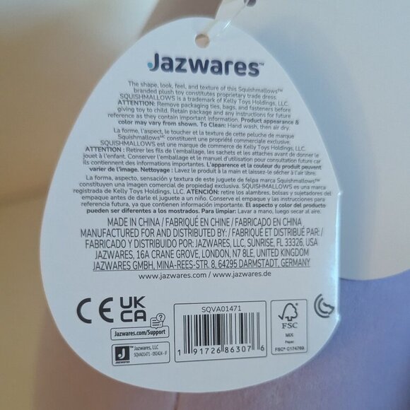 NWT 12" Eartha Purple Seahorse Squishmallows Plush Stuffed Animal Sea Life Tiara - Picture 10 of 10